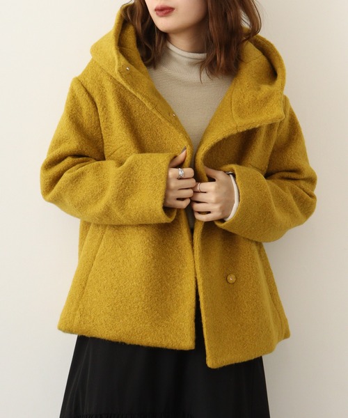 Anna Nicola(アンナニコラ)の「Anna Nicola 軽量フェイクウールコート(その他アウター・レディース・サンドベージュ/ブラック/マスタード・38)」の3枚目の写真