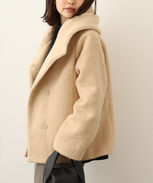 Anna Nicola(アンナニコラ)の「Anna Nicola 軽量フェイクウールコート(その他アウター・レディース・サンドベージュ/ブラック/マスタード・38)」の15枚目の写真