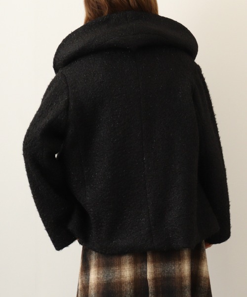 Anna Nicola(アンナニコラ)の「Anna Nicola 軽量フェイクウールコート(その他アウター・レディース・サンドベージュ/ブラック/マスタード・38)」の7枚目の写真