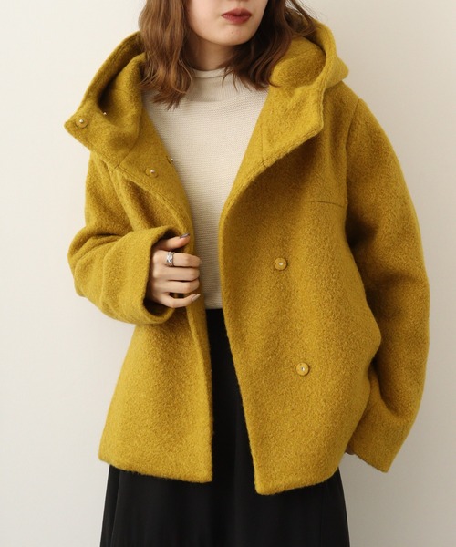 Anna Nicola(アンナニコラ)の「Anna Nicola 軽量フェイクウールコート(その他アウター・レディース・サンドベージュ/ブラック/マスタード・38)」の19枚目の写真