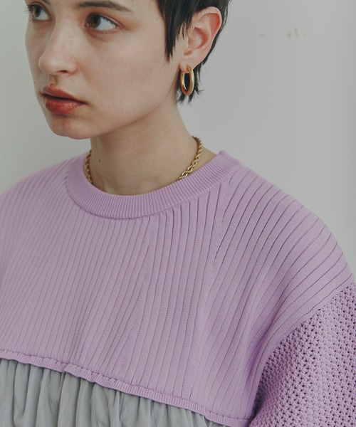 Mirror Mirror on the wall（ミラーミラー）の「(MIRROR MIRROR ON THE WALL)ティアードスカートドッキングワンピース（ワンピース・レディース・パープル/ブラック/ブルー・FREE）」の6枚目の写真