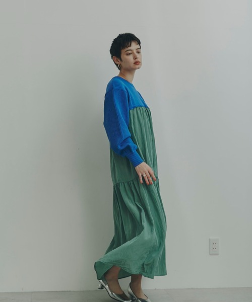 Mirror Mirror on the wall（ミラーミラー）の「(MIRROR MIRROR ON THE WALL)ティアードスカートドッキングワンピース（ワンピース・レディース・パープル/ブラック/ブルー・FREE）」の5枚目の写真