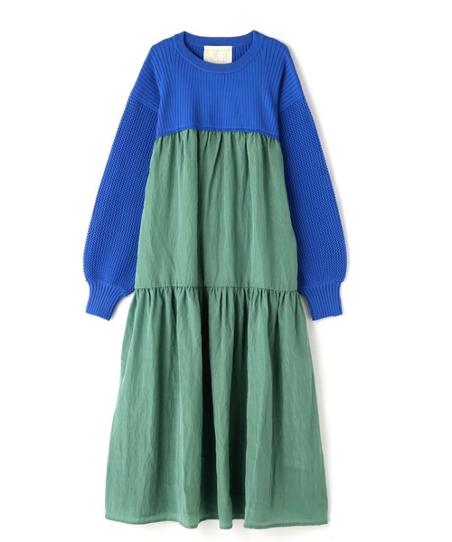 Mirror Mirror on the wall（ミラーミラー）の「(MIRROR MIRROR ON THE WALL)ティアードスカートドッキングワンピース（ワンピース・レディース・パープル/ブラック/ブルー・FREE）」の13枚目の写真