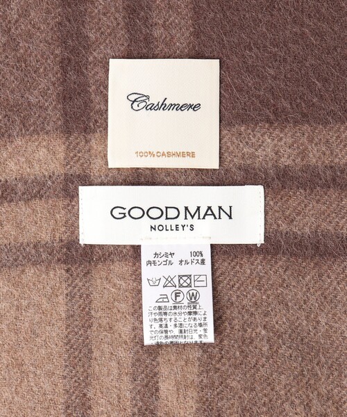 NOLLEY'S goodman（ノーリーズグッドマン）の「カシミヤチェックマフラー30 オルドス産カシミヤ100%使用 30cm幅（マフラー・メンズ・グリーン系その他2/グリーン系その他/ブルー系その他/ベージュ系その他/ブルー系その他7/イエロー系その他・FREE）」の10枚目の写真