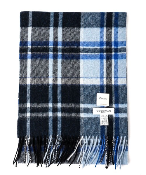 NOLLEY'S goodman（ノーリーズグッドマン）の「カシミヤチェックマフラー30 オルドス産カシミヤ100%使用 30cm幅（マフラー・メンズ・グリーン系その他2/グリーン系その他/ブルー系その他/ベージュ系その他/ブルー系その他7/イエロー系その他・FREE）」の17枚目の写真