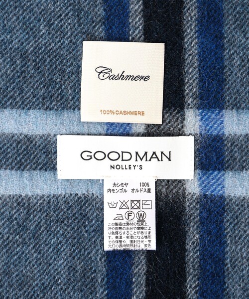 NOLLEY'S goodman（ノーリーズグッドマン）の「カシミヤチェックマフラー30 オルドス産カシミヤ100%使用 30cm幅（マフラー・メンズ・グリーン系その他2/グリーン系その他/ブルー系その他/ベージュ系その他/ブルー系その他7/イエロー系その他・FREE）」の18枚目の写真
