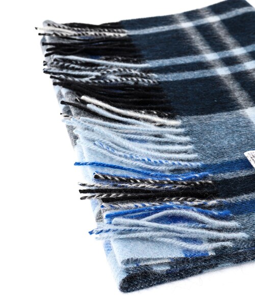 NOLLEY'S goodman（ノーリーズグッドマン）の「カシミヤチェックマフラー30 オルドス産カシミヤ100%使用 30cm幅（マフラー・メンズ・グリーン系その他2/グリーン系その他/ブルー系その他/ベージュ系その他/ブルー系その他7/イエロー系その他・FREE）」の19枚目の写真