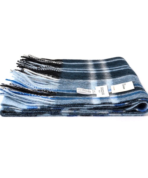 NOLLEY'S goodman（ノーリーズグッドマン）の「カシミヤチェックマフラー30 オルドス産カシミヤ100%使用 30cm幅（マフラー・メンズ・グリーン系その他2/グリーン系その他/ブルー系その他/ベージュ系その他/ブルー系その他7/イエロー系その他・FREE）」の20枚目の写真