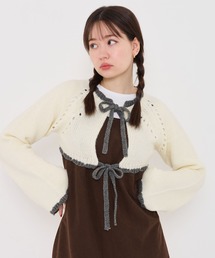 TINA:JOJUN | 配色リボン ニットボレロ TINA:JOJUN(カーディガン/ボレロ)