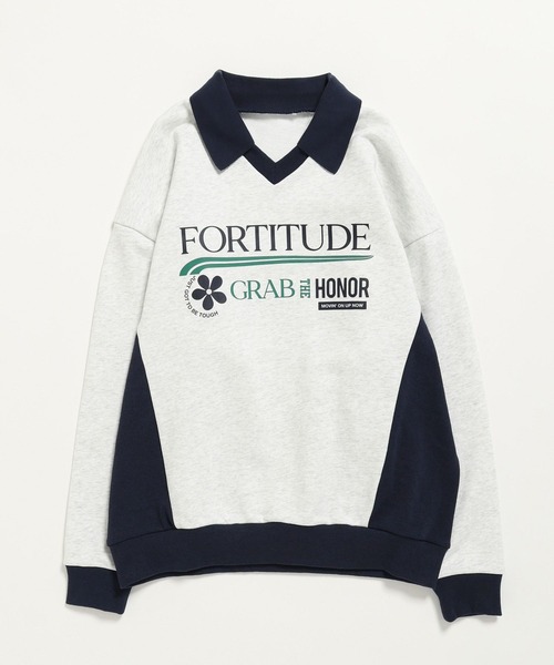 PBLIM(ページボーイリム)の「PBLIM/バイカラーゲームシャツ(スウェット・レディース・ブラック/グレー・FREE)」の2枚目の写真