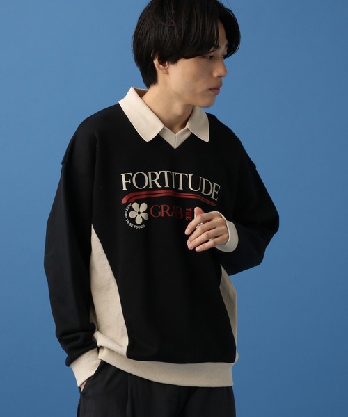 PBLIM(ページボーイリム)の「PBLIM/バイカラーゲームシャツ(スウェット・レディース・ブラック/グレー・FREE)」の4枚目の写真