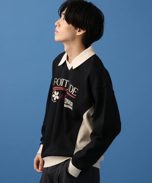 PBLIM(ページボーイリム)の「PBLIM/バイカラーゲームシャツ(スウェット・レディース・ブラック/グレー・FREE)」の5枚目の写真