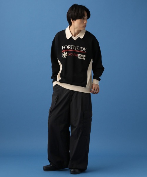 PBLIM(ページボーイリム)の「PBLIM/バイカラーゲームシャツ(スウェット・レディース・ブラック/グレー・FREE)」の8枚目の写真