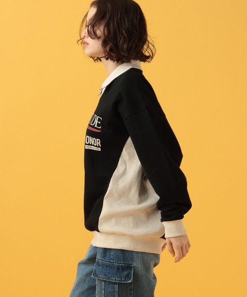 PBLIM(ページボーイリム)の「PBLIM/バイカラーゲームシャツ(スウェット・レディース・ブラック/グレー・FREE)」の12枚目の写真