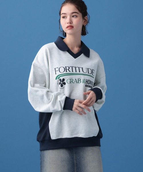 PBLIM(ページボーイリム)の「PBLIM/バイカラーゲームシャツ(スウェット・レディース・ブラック/グレー・FREE)」の17枚目の写真