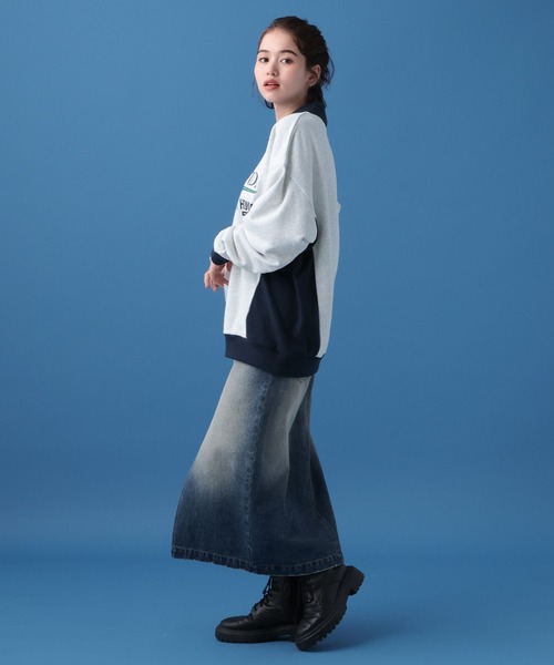 PBLIM(ページボーイリム)の「PBLIM/バイカラーゲームシャツ(スウェット・レディース・ブラック/グレー・FREE)」の22枚目の写真