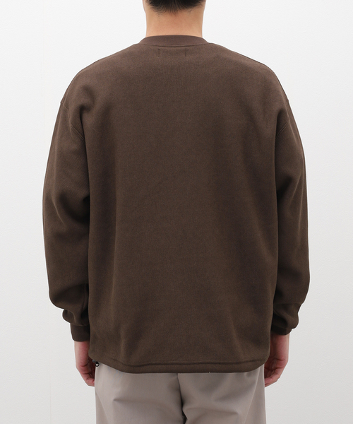 417 EDIFICE（フォーワンセブンエディフィス）の「HONEYCOMB HALF ZIP CREW / ハーフジップクルー（Tシャツ/カットソー・メンズ・ブラウン/ブラック/ベージュ・MEDIUM/LARGE）」の7枚目の写真