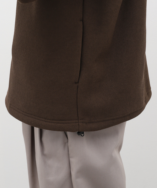 417 EDIFICE（フォーワンセブンエディフィス）の「HONEYCOMB HALF ZIP CREW / ハーフジップクルー（Tシャツ/カットソー・メンズ・ブラウン/ブラック/ベージュ・MEDIUM/LARGE）」の14枚目の写真