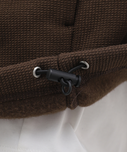 417 EDIFICE（フォーワンセブンエディフィス）の「HONEYCOMB HALF ZIP CREW / ハーフジップクルー（Tシャツ/カットソー・メンズ・ブラウン/ブラック/ベージュ・MEDIUM/LARGE）」の15枚目の写真