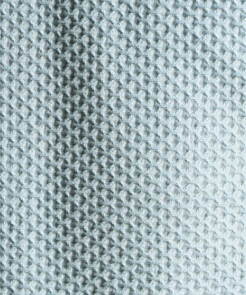 HIDEAWAYS NICOLE（ハイダウェイニコル）の「シャーリングジャガードヘンリーネック5分袖プルオーバー（Tシャツ/カットソー・メンズ・オフホワイト/ブラック/サックスブルー・MEDIUM/LARGE/X-LARGE）」の12枚目の写真