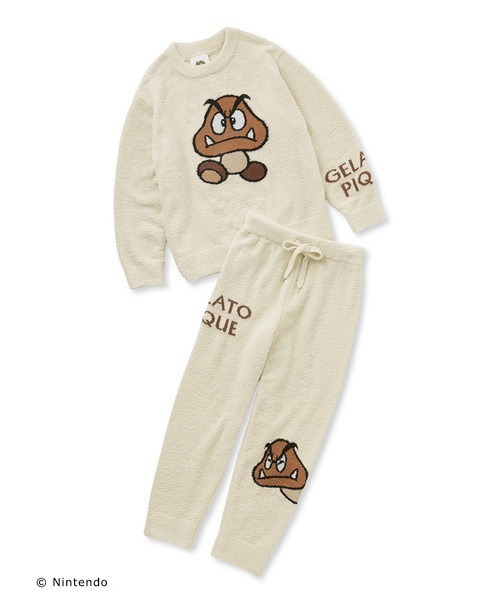 gelato pique（ジェラートピケ）の「【スーパーマリオ】【レディース】ベビモコジャガードプルオーバー&ロングパンツセット（ルームウェア/パジャマ・レディース・ベージュ/チャコールグレー/ブルー/オフホワイト・FREE）」の9枚目の写真