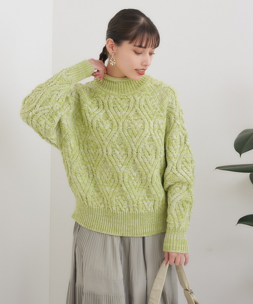 CLOCHE（クロシェ）の「cloche ラグラン袖ケーブルニット（ニット