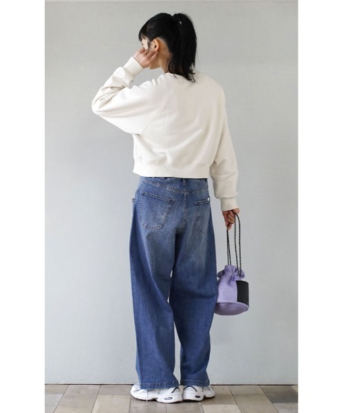e-zakkamania stores(イーザッカマニアストアーズ)の「ウエストボタン ワイドストレートデニム(デニムパンツ・レディース・ブラック/ブルー/ネイビー・フリー)」の10枚目の写真