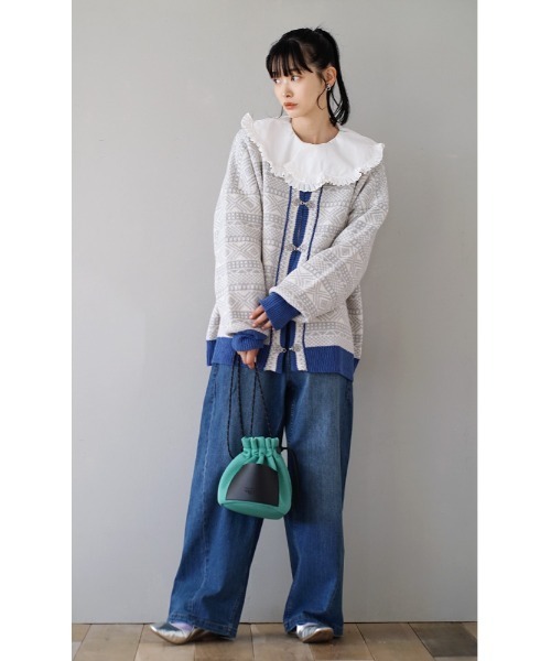 e-zakkamania stores(イーザッカマニアストアーズ)の「ウエストボタン ワイドストレートデニム(デニムパンツ・レディース・ブラック/ブルー/ネイビー・フリー)」の12枚目の写真