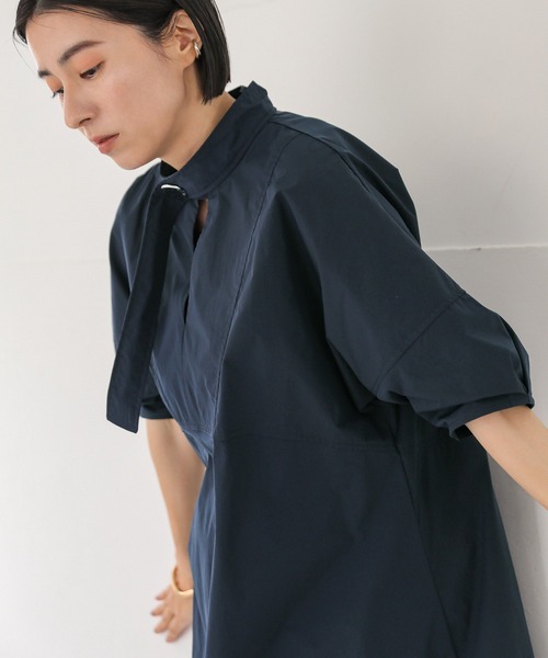 select MOCA(セレクトモカ)の「【セレモニー】ベルトカラーランタンスリーブワンピース(ワンピース・レディース・ベージュ/ネイビー・LARGE/MEDIUM)」の14枚目の写真