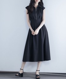 SAISON DE PAPILLON | ウエストタックミモレ丈ワンピース(ワンピース)