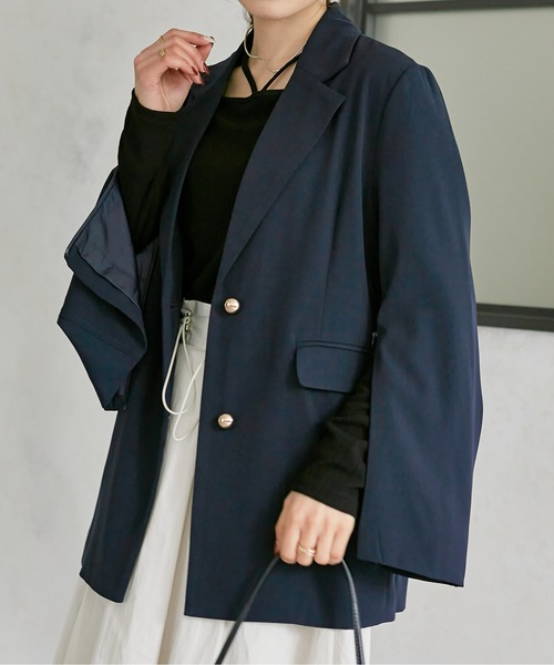 Thevon（ゼボン）の「袖スリット2WAYテーラードジャケット（テーラードジャケット・レディース・グレー/モカ/ネイビー・FREE）」の17枚目の写真