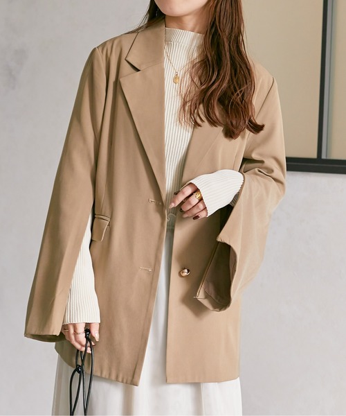 Thevon（ゼボン）の「袖スリット2WAYテーラードジャケット（テーラードジャケット・レディース・グレー/モカ/ネイビー・FREE）」の8枚目の写真