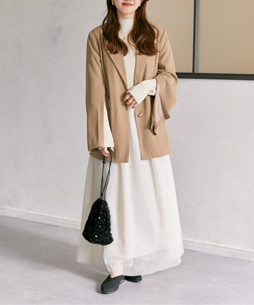 Thevon（ゼボン）の「袖スリット2WAYテーラードジャケット（テーラードジャケット・レディース・グレー/モカ/ネイビー・FREE）」の6枚目の写真