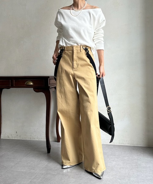 DouDou（ドゥドゥ）の「【リバイバルアイテム】オフショルスウェット（スウェット・レディース・ネイビー/オリーブ/グレイッシュベージュ/オフホワイト/ピンク/グレー/ブラック/ブラウン・FREE）」の15枚目の写真