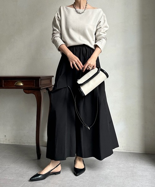 DouDou（ドゥドゥ）の「【リバイバルアイテム】オフショルスウェット（スウェット・レディース・ネイビー/オリーブ/グレイッシュベージュ/オフホワイト/ピンク/グレー/ブラック/ブラウン・FREE）」の12枚目の写真