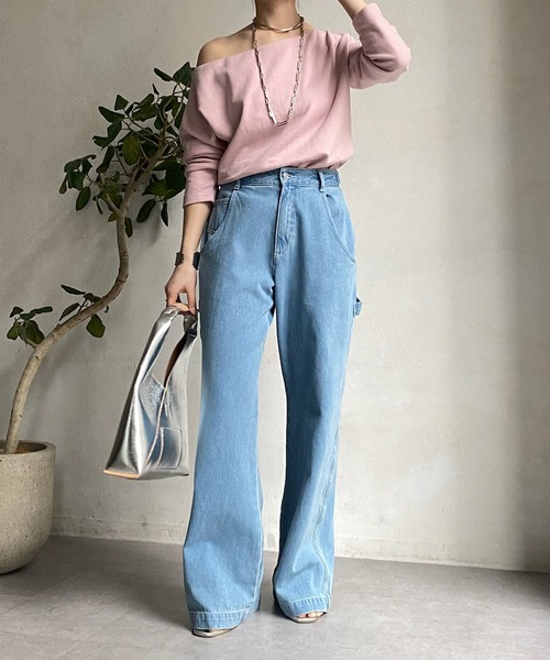 オフショルスウェット　ライトグレー　doudou DouDou（ドゥドゥ）の「オフショルスウェット（スウェット）」 - WEAR