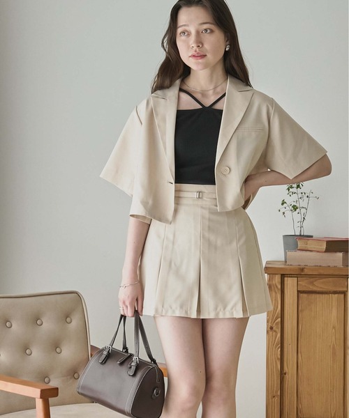 WEGO（ウィゴー）の「WEGO/リネンライクプリーツミニスカパン（スカート・レディース・ブラック/ナチュラル・FREE）」の15枚目の写真