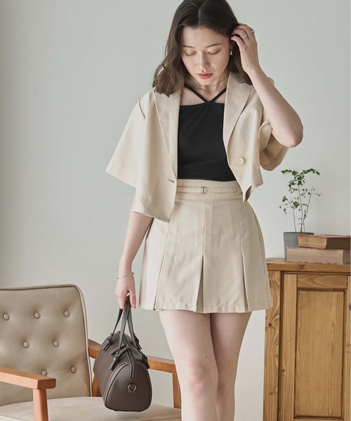 WEGO（ウィゴー）の「WEGO/リネンライクプリーツミニスカパン（スカート・レディース・ブラック/ナチュラル・FREE）」の16枚目の写真