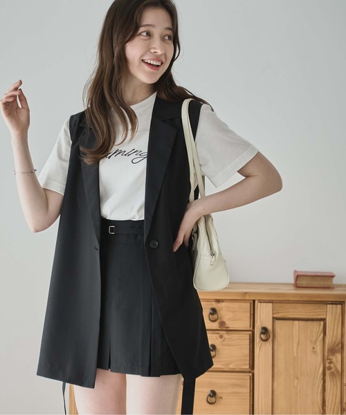 WEGO（ウィゴー）の「WEGO/リネンライクプリーツミニスカパン（スカート・レディース・ブラック/ナチュラル・FREE）」の11枚目の写真