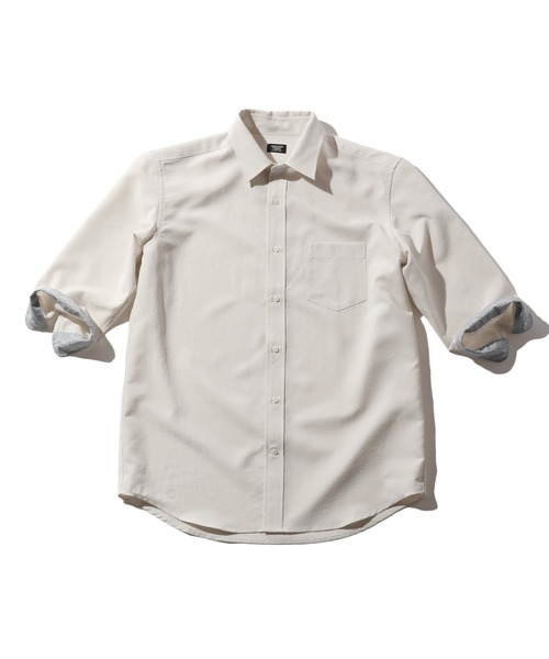 CROWDED CLOSET（クラウデッドクローゼット）の「麻調ポリエステル七分袖シャツ（シャツ/ブラウス・メンズ・ブルー/ホワイト/グリーン/ネイビー・01/02/03/04）」の13枚目の写真