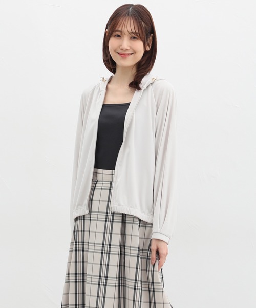 Honeys(ハニーズ)の「きれいめジップパーカー(パーカー・レディース・ピンク/ネイビー/アイボリー/ブラック/グレイッシュベージュ・S/M/L/LL)」の12枚目の写真