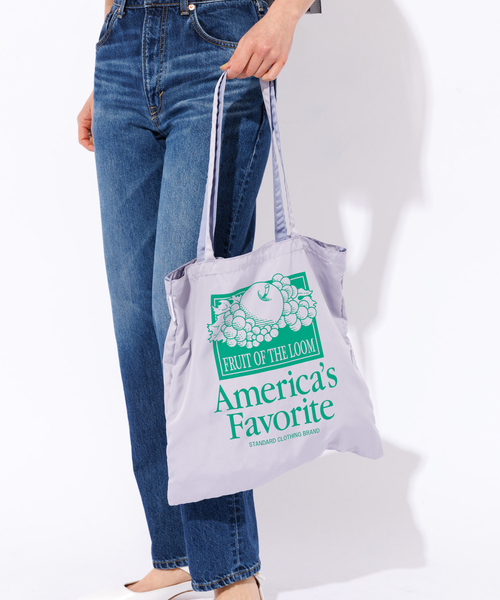 FRUIT OF THE LOOM（フルーツオブザルーム）の「【FRUIT OF THE LOOM】グラフィックトートバッグ（トートバッグ・レディース・ピンク/グリーン系その他/イエロー/アイボリー/ラベンダー・フリー）」の4枚目の写真