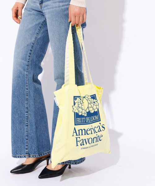 FRUIT OF THE LOOM（フルーツオブザルーム）の「【FRUIT OF THE LOOM】グラフィックトートバッグ（トートバッグ・レディース・ピンク/グリーン系その他/イエロー/アイボリー/ラベンダー・フリー）」の5枚目の写真