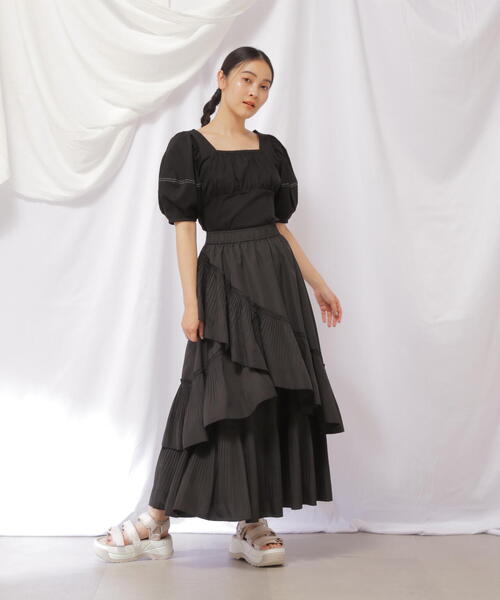 JILL by JILL STUART（ジルバイジルスチュアート）の「◇ビスチェ切り替えカットソー（Tシャツ/カットソー・レディース・ブラウン/ホワイト/ブラック・FREE）」の7枚目の写真