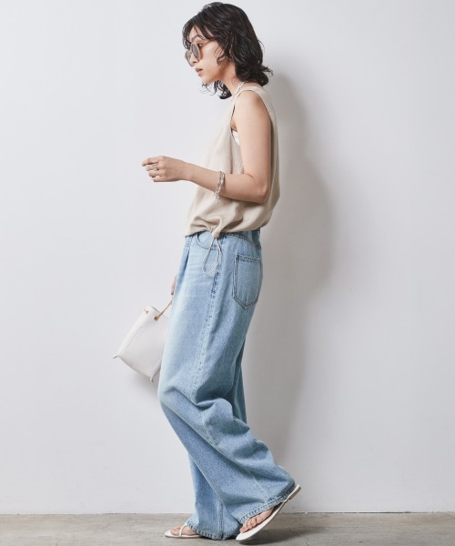 CHIC STYLE（シックスタイル）の「＜大きいサイズ＞レーヨン麻ノースリーブブラウス シックスタイル（キャミソール・レディース・キャメル/ベージュ/チャコール・5L/4L/3L/LL/L）」の5枚目の写真