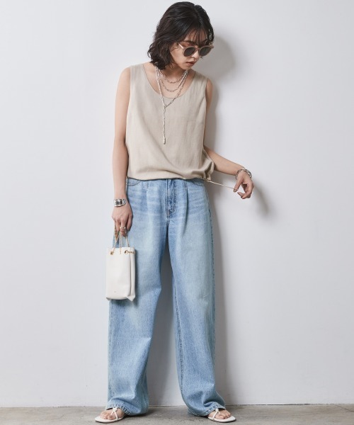 CHIC STYLE（シックスタイル）の「＜大きいサイズ＞レーヨン麻ノースリーブブラウス シックスタイル（キャミソール・レディース・キャメル/ベージュ/チャコール・5L/4L/3L/LL/L）」の17枚目の写真