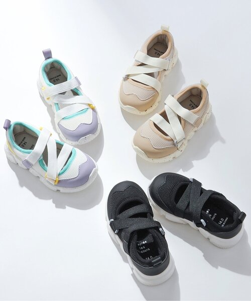 apres les cours（アプレレクール）の「スニーカー風ベルトサンダル（サンダル・キッズ・ブラック/レインボー/ベージュ・14/15 /16/17/18/19）」の4枚目の写真