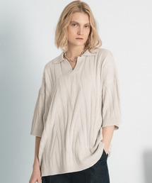 selle glant | SKIPPER  JACQUARD KNIT POLO SHIRT/スキッパージャガードポロニット(ポロシャツ)