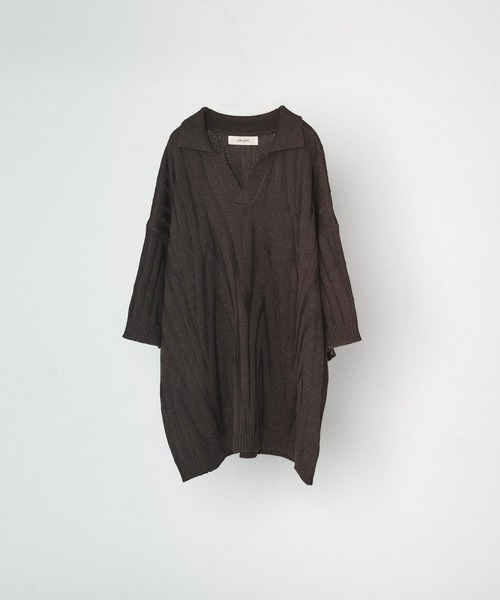 selle glant（セレグランテ）の「SKIPPER  JACQUARD KNIT POLO SHIRT/スキッパージャガードポロニット（ポロシャツ・メンズ・ブルー/オフホワイト/チャコールグレー/ボルドー・SMALL/LARGE/MEDIUM）」の19枚目の写真