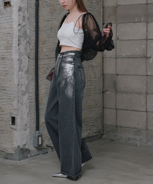 RAY CASSIN(レイカズン)の「ショート丈アシメキャミ(キャミソール・レディース・ブラック/ブルー/ピンク/ホワイト・FREE)」の8枚目の写真